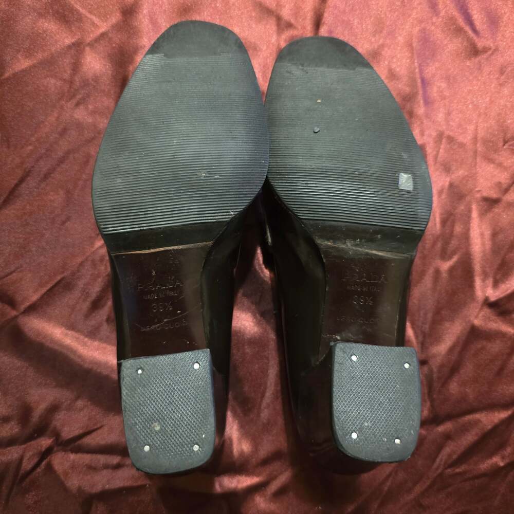 Prada Women's Vintage Patent Leather Block Heel Loafers - Picture 5 of 6